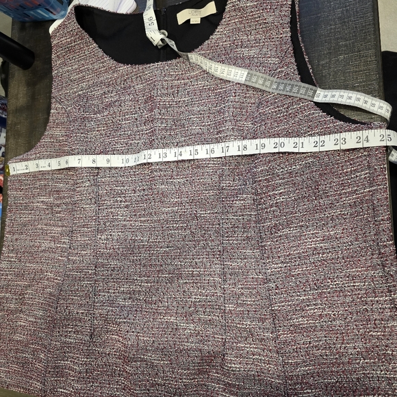 LOFT Textured Sleeveless Midi Dress Red, white, black - Picture 6 of 9